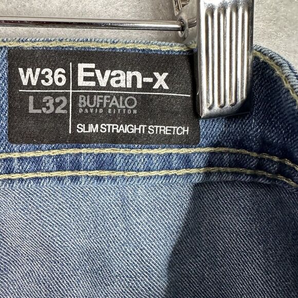 BUFFALO David Bitton Mens Jeans Evan-X Slim Straight Stretch Blue 36 x 32 NWT - Picture 13 of 16